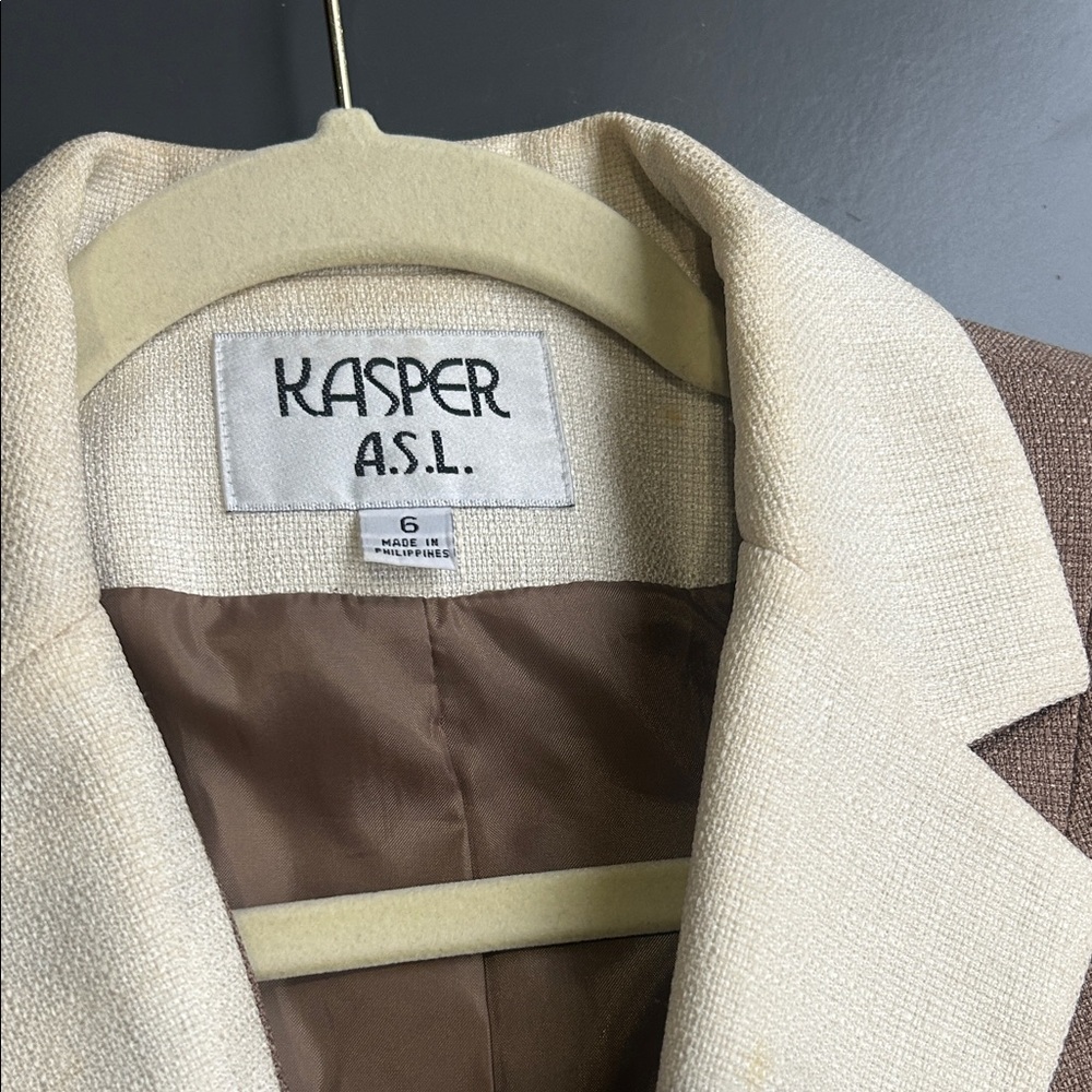 Kasper Cream and Brown Blazer